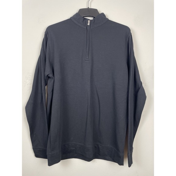 Peter Millar Golf Pullover Mens XL Black Crown Comfort Quarter Zip Fox Networks - Picture 2 of 10